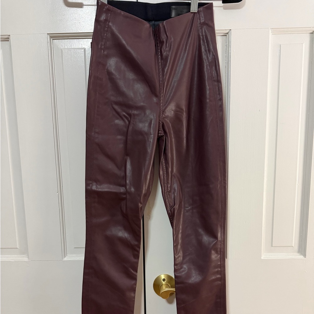 Faux Leather Rag & Bone Burgundy Leggings